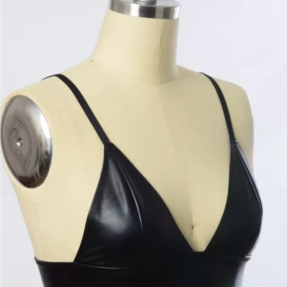 Vegan Leather Bralette - Picture 2 of 5